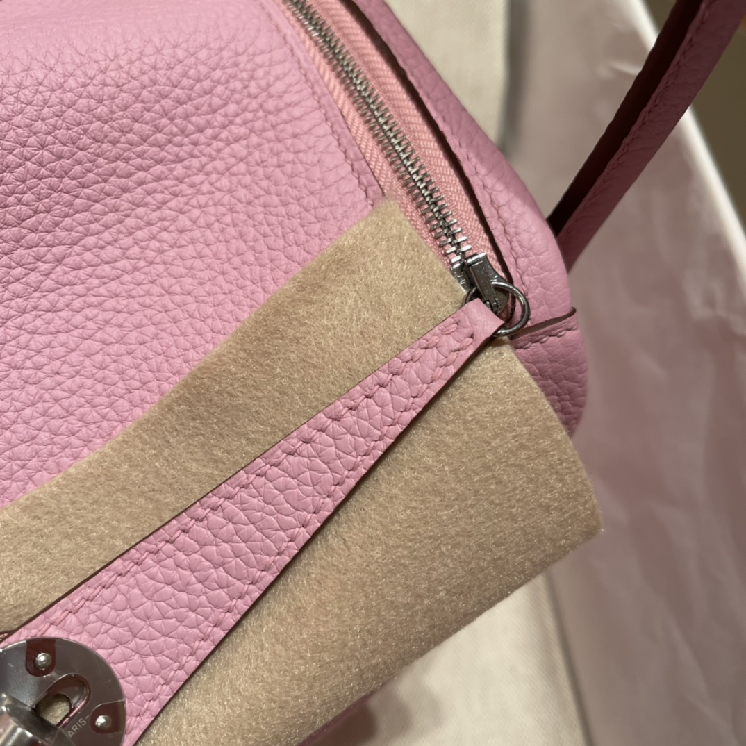 에르메스 린디백26 핑크 은장 끌레망스 가죽